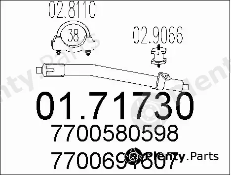 MTS 01.71730 — Exhaust Pipe