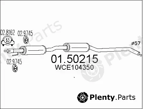 MTS 01.50215 — Centre Muffler