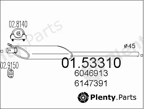 MTS 01.53310 — Centre Muffler