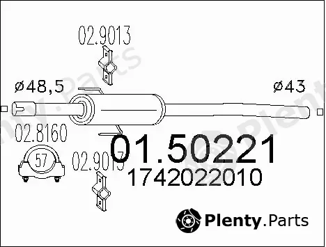 MTS 01.50221 — Centre Muffler