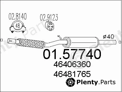 MTS 01.57740 — Centre Muffler