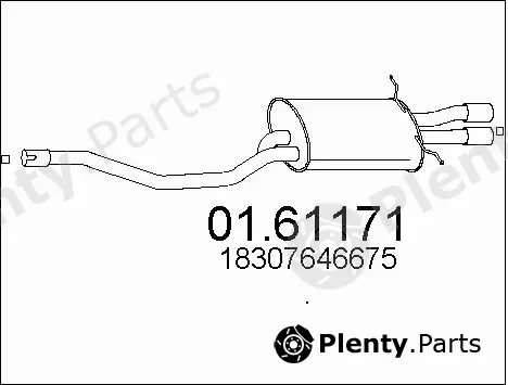 MTS 01.61171 — Rear Muffler
