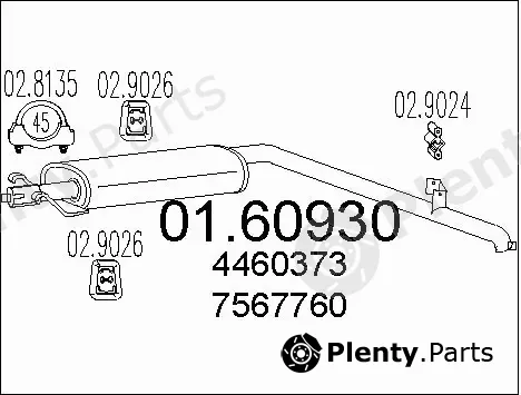 MTS 01.60930 — Rear Muffler