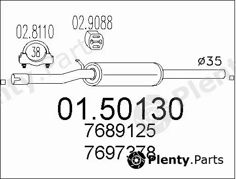 MTS 01.50130 — Centre Muffler