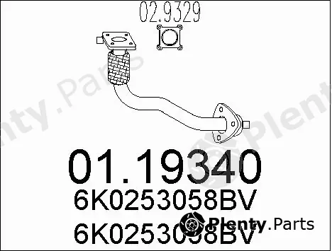 MTS 01.19340 — Exhaust Pipe