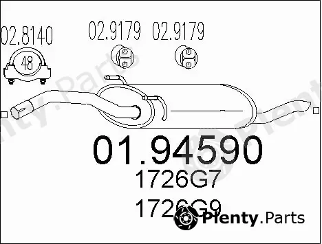 MTS 01.94590 — Rear Muffler