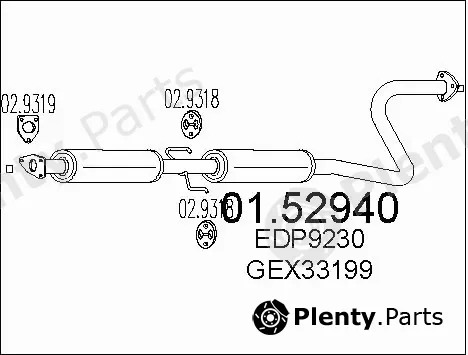 MTS 01.52940 — Centre Muffler