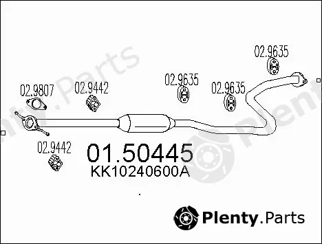 MTS 01.50445 — Centre Muffler