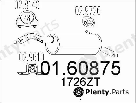 MTS 01.60875 — Rear Muffler
