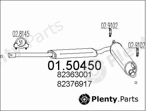 MTS 01.50450 — Centre Muffler