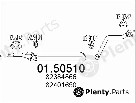 MTS 01.50510 — Centre Muffler