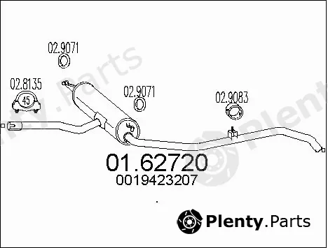 MTS 01.62720 — Rear Muffler
