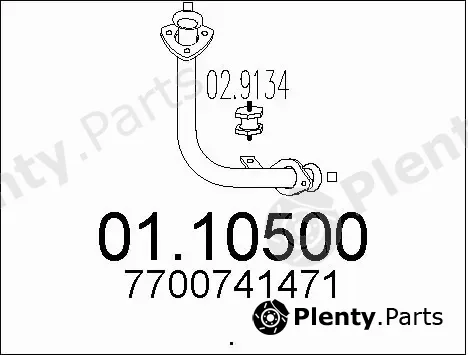 MTS 01.10500 — Exhaust Pipe