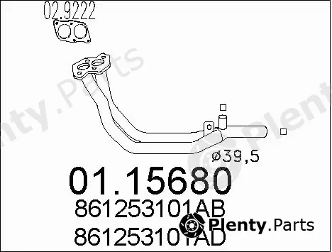 MTS 01.15680 — Exhaust Pipe