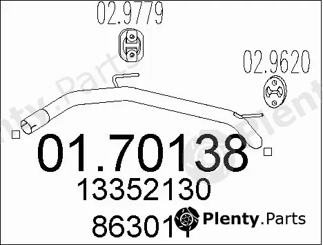 MTS 01.70138 — Exhaust Pipe