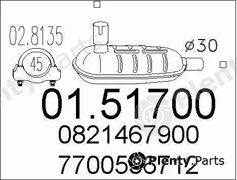 MTS 01.51700 — Centre Muffler