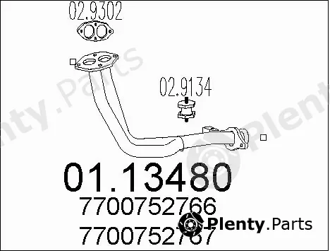 MTS 01.13480 — Exhaust Pipe