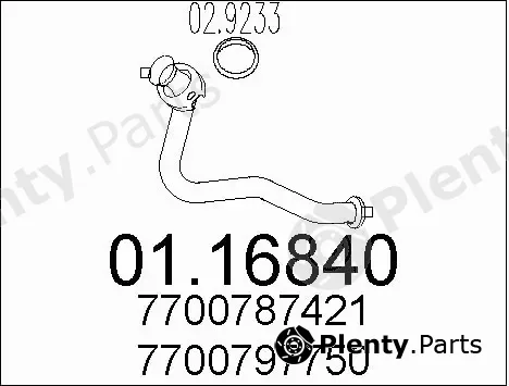 MTS 01.16840 — Exhaust Pipe