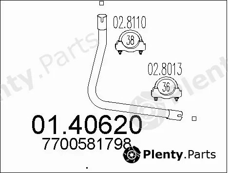 MTS 01.40620 — Exhaust Pipe