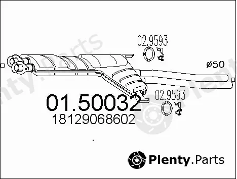 MTS 01.50032 — Centre Muffler