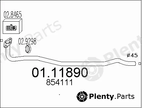 MTS 01.11890 — Exhaust Pipe