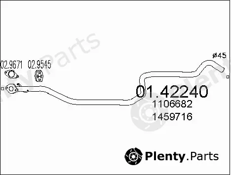 MTS 01.42240 — Exhaust Pipe