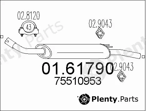 MTS 01.61790 — Rear Muffler