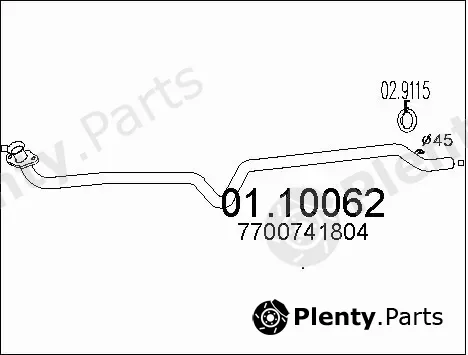 MTS 01.10062 — Exhaust Pipe