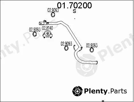MTS 01.70200 — Exhaust Pipe