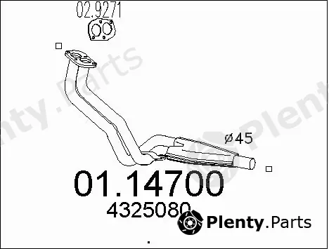 MTS 01.14700 — Exhaust Pipe