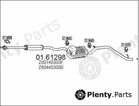 MTS 01.61298 — Rear Muffler