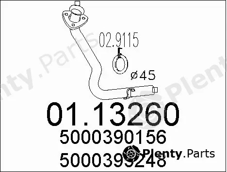 MTS 01.13260 — Exhaust Pipe