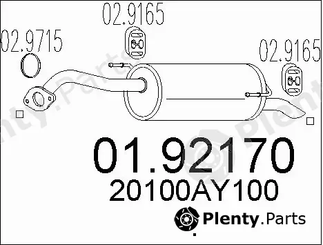 MTS 01.92170 — Rear Muffler