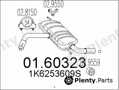 MTS 01.60323 — Rear Muffler