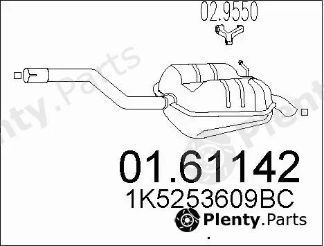 MTS 01.61142 — Rear Muffler