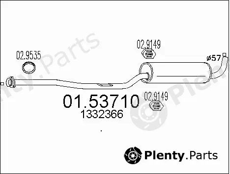MTS 01.53710 — Centre Muffler