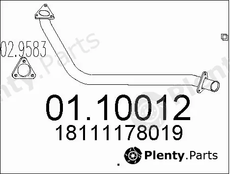 MTS 01.10012 — Exhaust Pipe