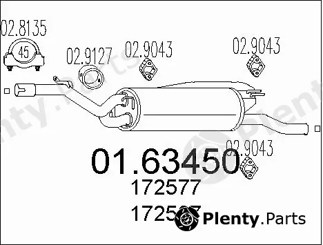 MTS 01.63450 — Rear Muffler