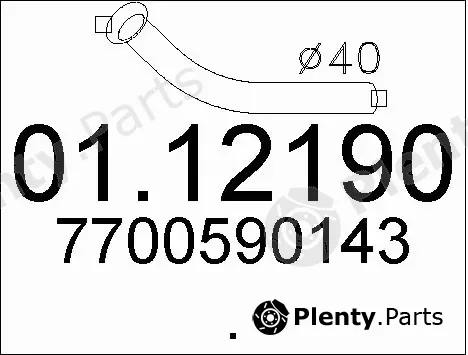 MTS 01.12190 — Exhaust Pipe