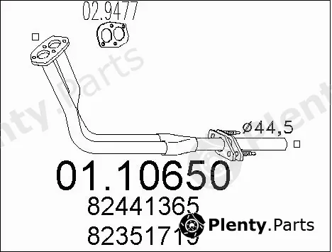 MTS 01.10650 — Exhaust Pipe