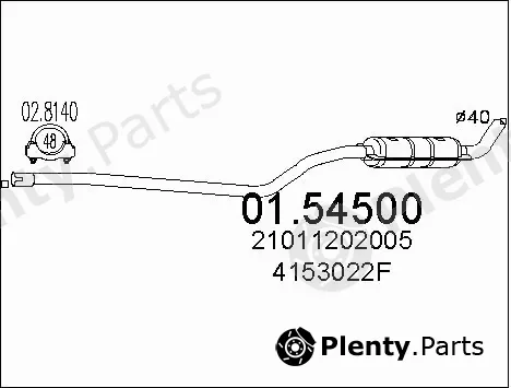 MTS 01.54500 — Centre Muffler