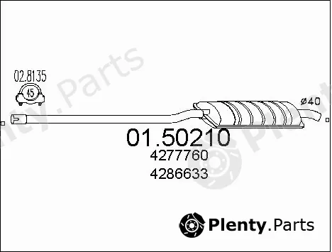 MTS 01.50210 — Centre Muffler