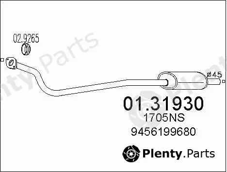 MTS 01.31930 — Front Muffler