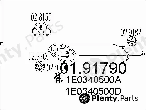 MTS 01.91790 — Rear Muffler