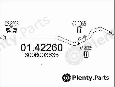 MTS 01.42260 — Exhaust Pipe