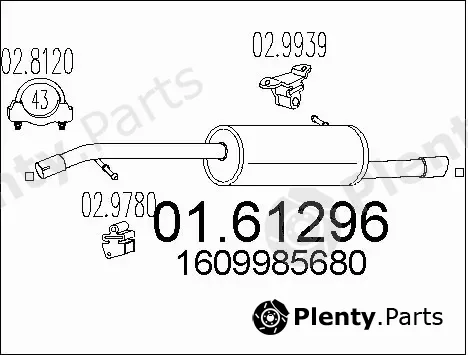 MTS 01.61296 — Rear Muffler