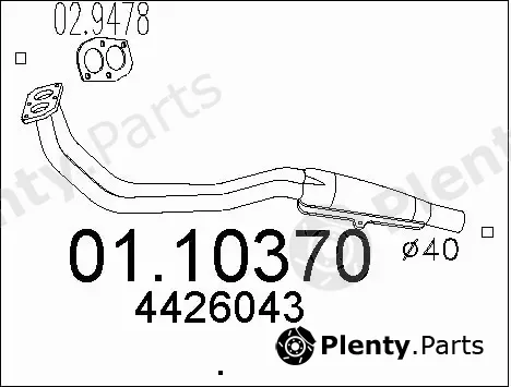 MTS 01.10370 — Exhaust Pipe