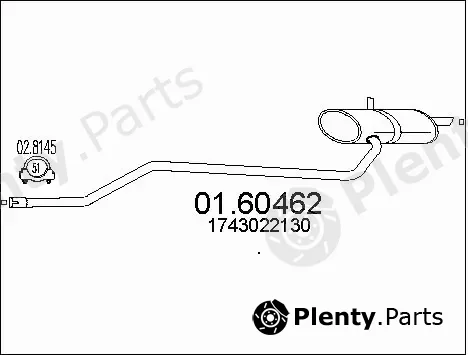 MTS 01.60462 — Rear Muffler