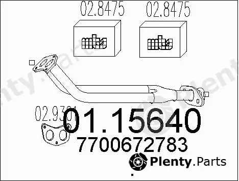 MTS 01.15640 — Exhaust Pipe