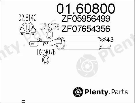 MTS 01.60800 — Rear Muffler